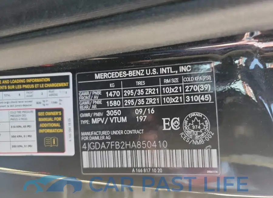 4JGDA7FB2HA850410# 10