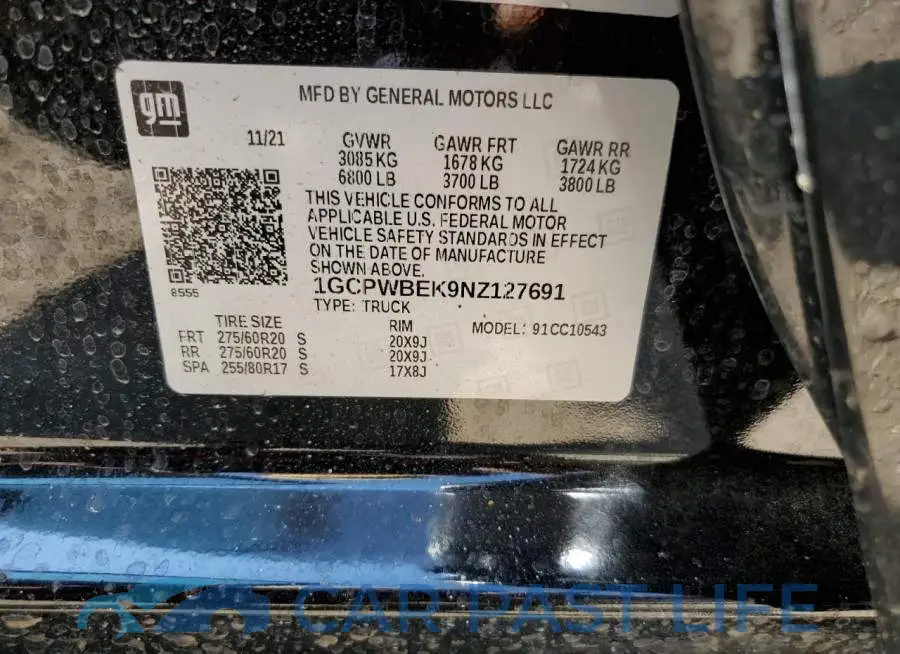 1GCPWBEK9NZ127691# 10