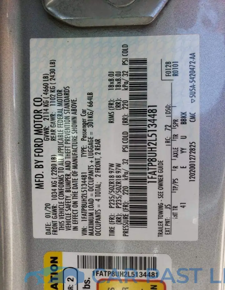 1FATP8UH2L5134481# 10