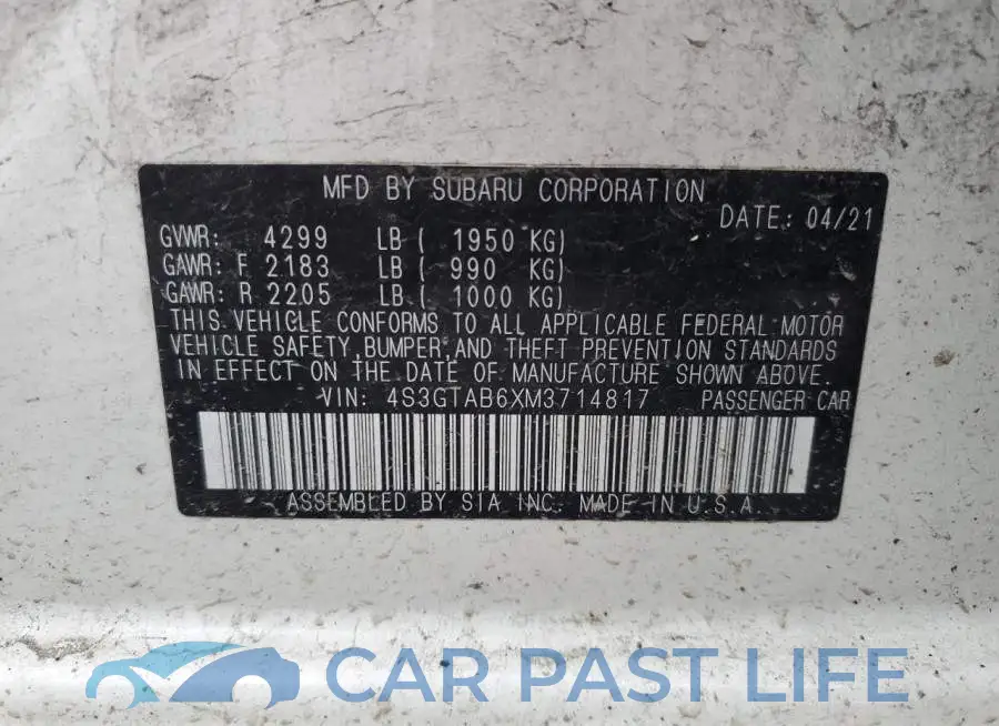 4S3GTAB6XM3714817# 10