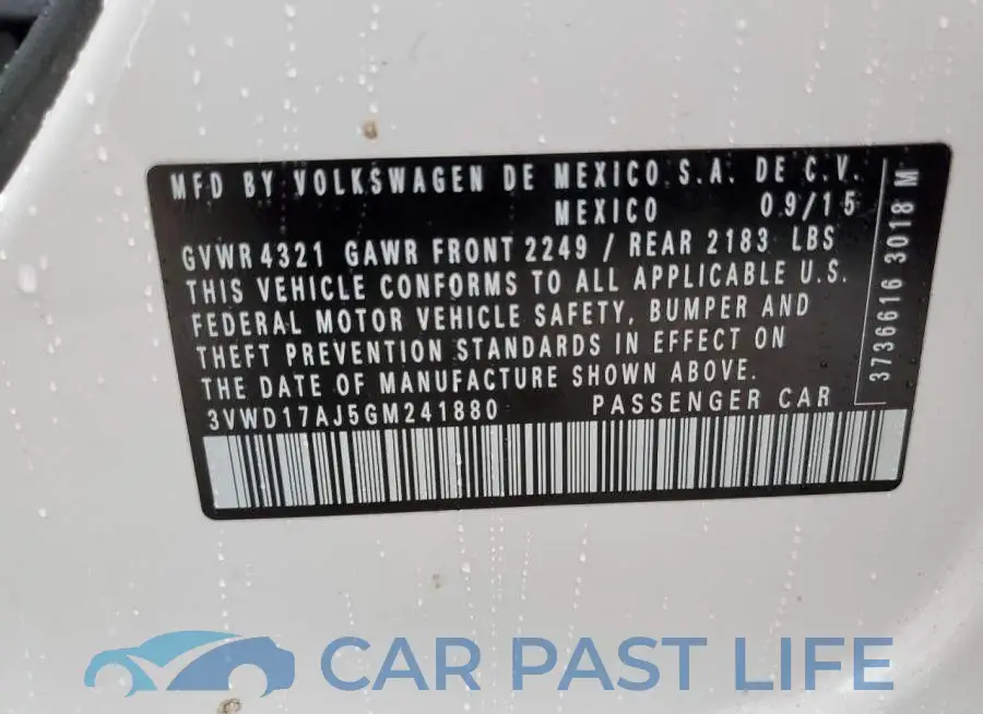 3VWD17AJ5GM241880# 10