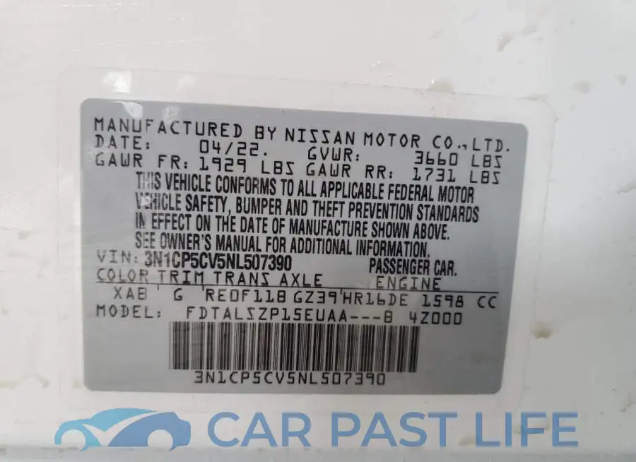3N1CP5CV5NL507390# 10