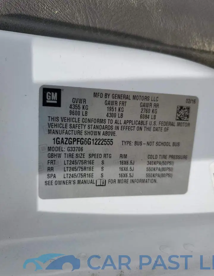 1GAZGPFG6G1222555# 10