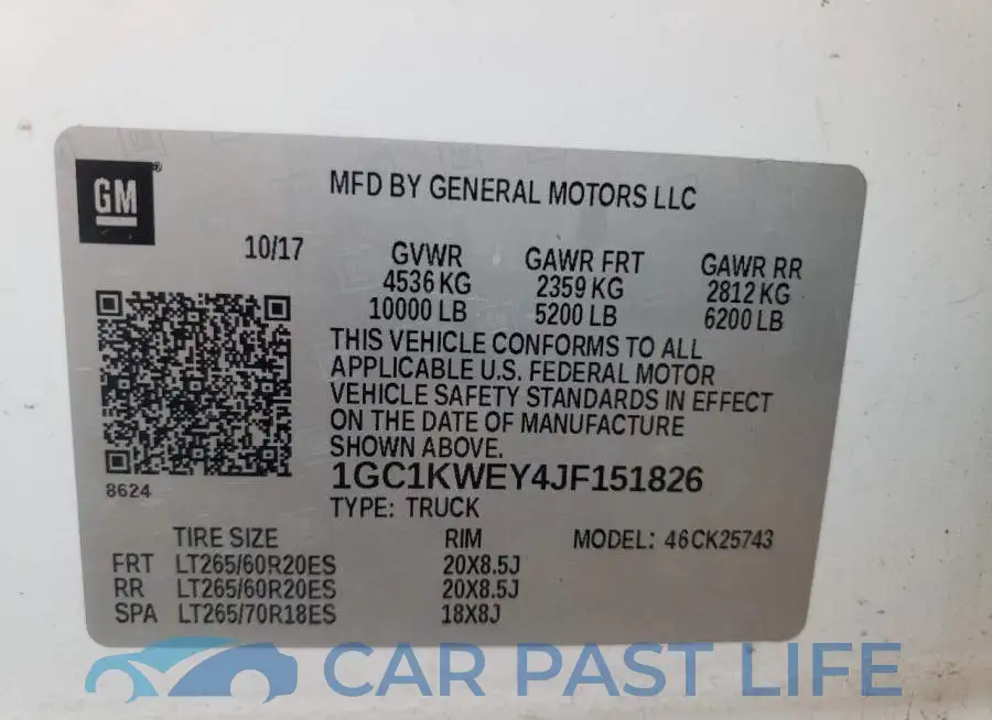 1GC1KWEY4JF151826# 10