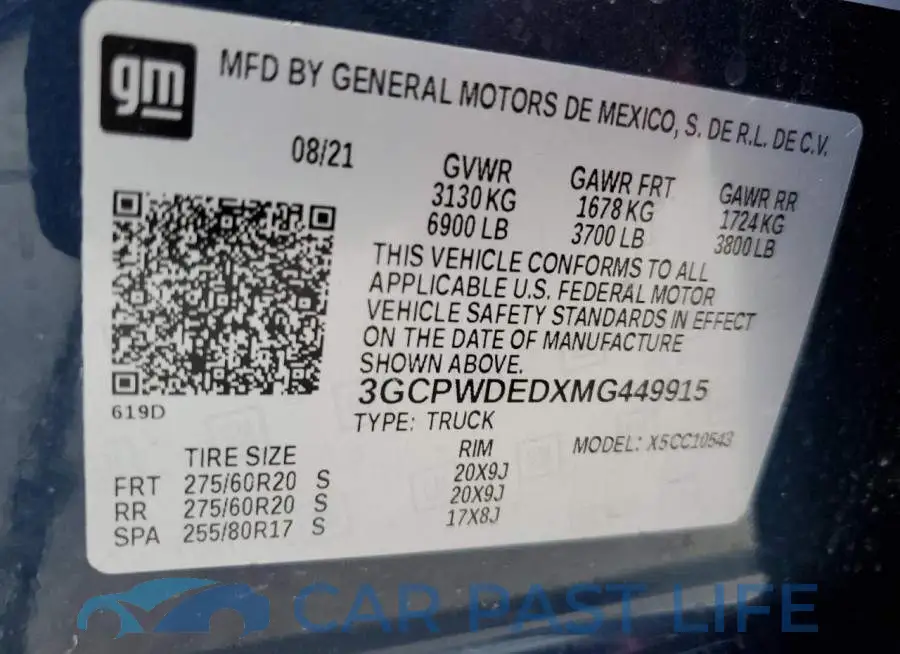 3GCPWDEDXMG449915# 10