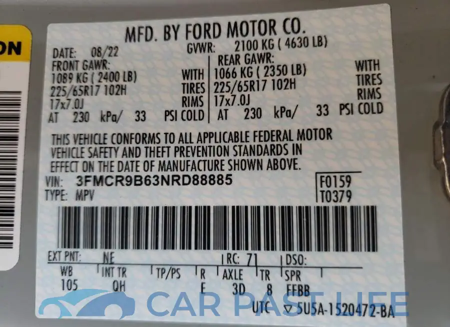 3FMCR9B63NRD88885# 10