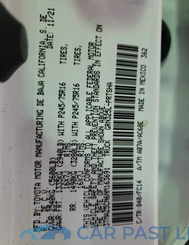 3TMAZ5CN6NM163691# 10