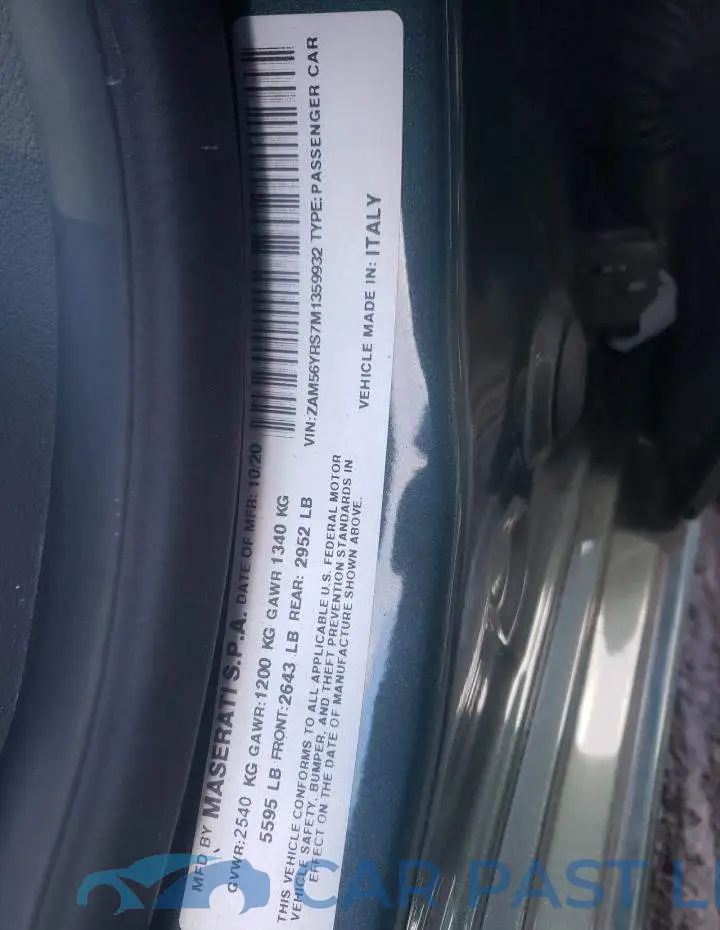 ZAM56YRS7M1359932# 10