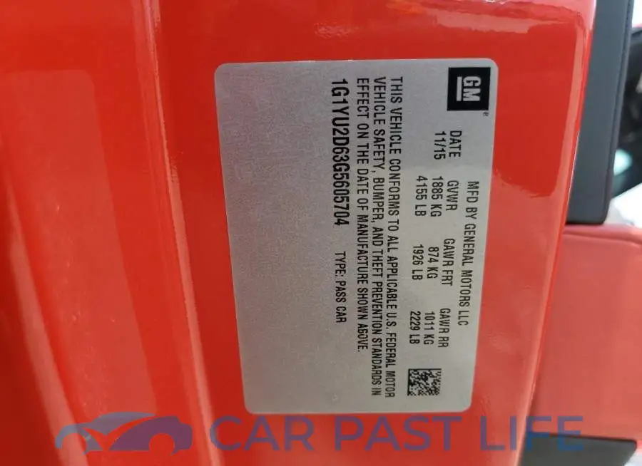 1G1YU2D63G5605704# 10