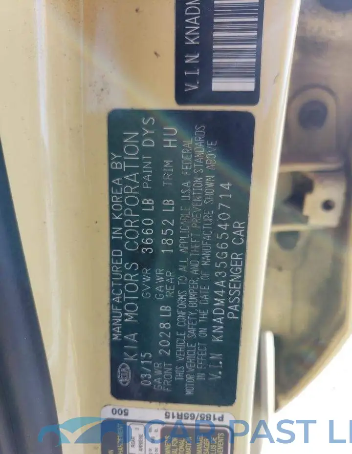 KNADM4A35G6540714# 10