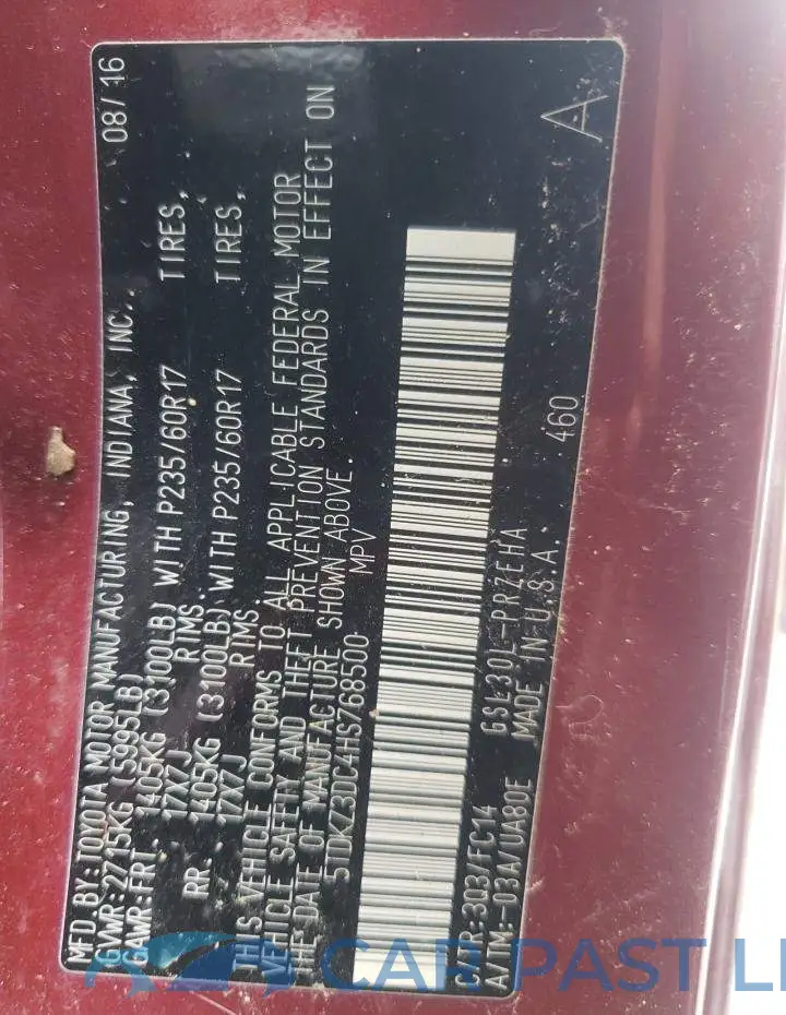 5TDKZ3DC4HS768500# 10