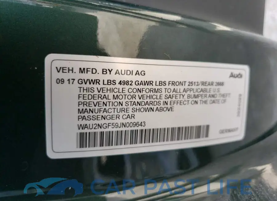 WAU2NGF59JN009643# 10