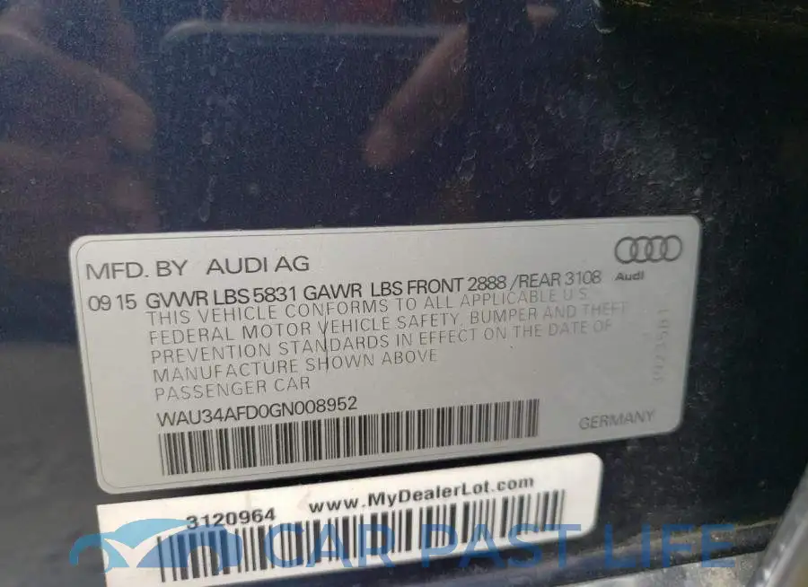WAU34AFD0GN008952# 10