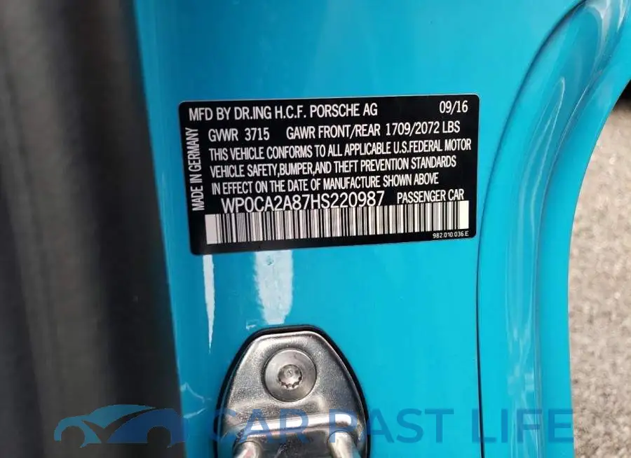 WP0CA2A87HS220987# 10