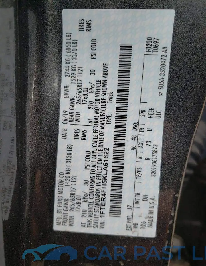 1FTER4FH5KLA61622# 10