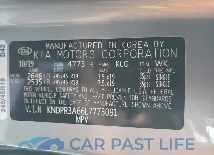 KNDPR3A66L7773091# 10
