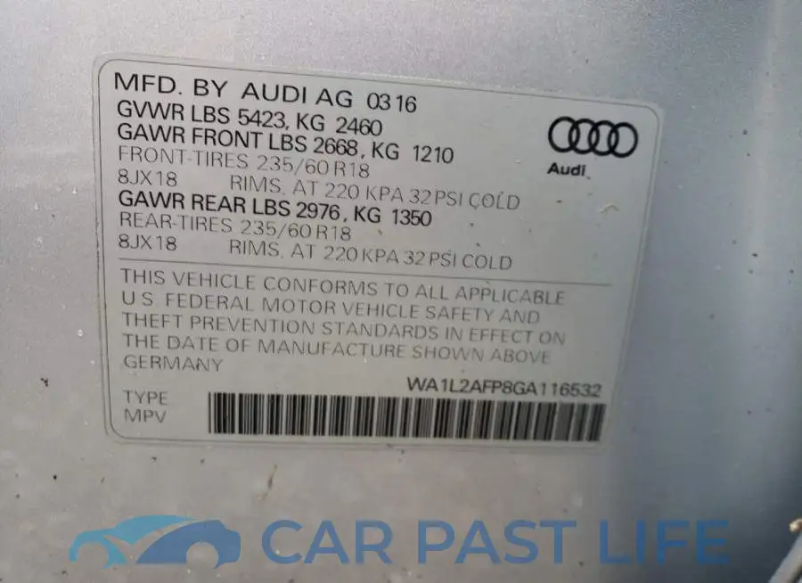 WA1L2AFP8GA116532# 10