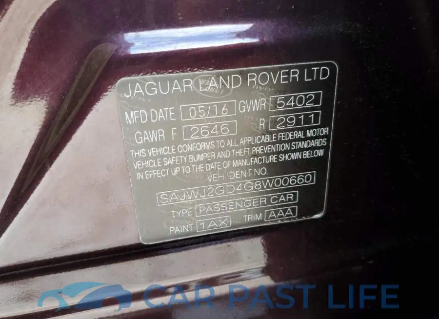 SAJWJ2GD4G8W00660# 10