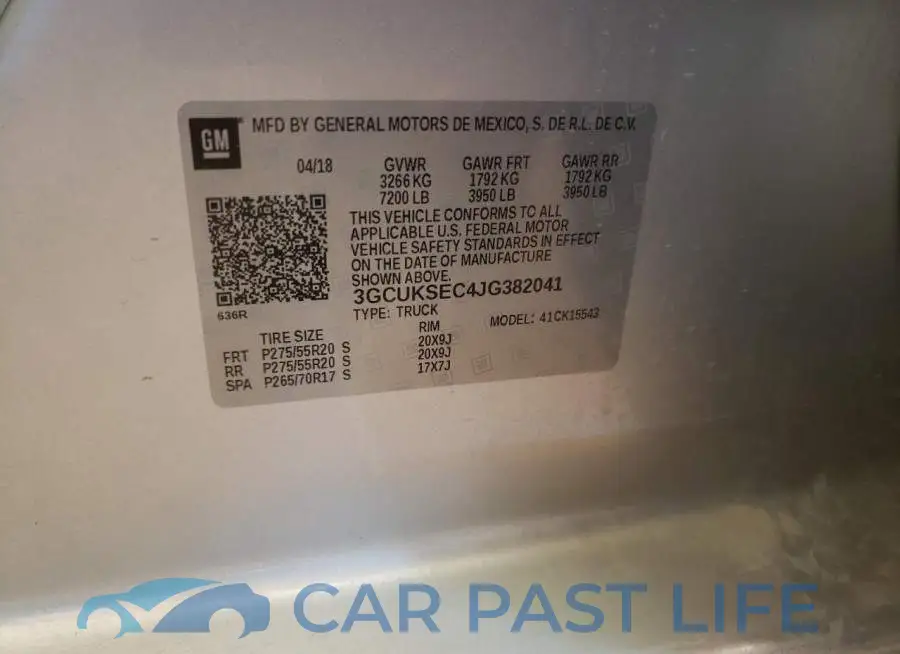 3GCUKSEC4JG382041# 10