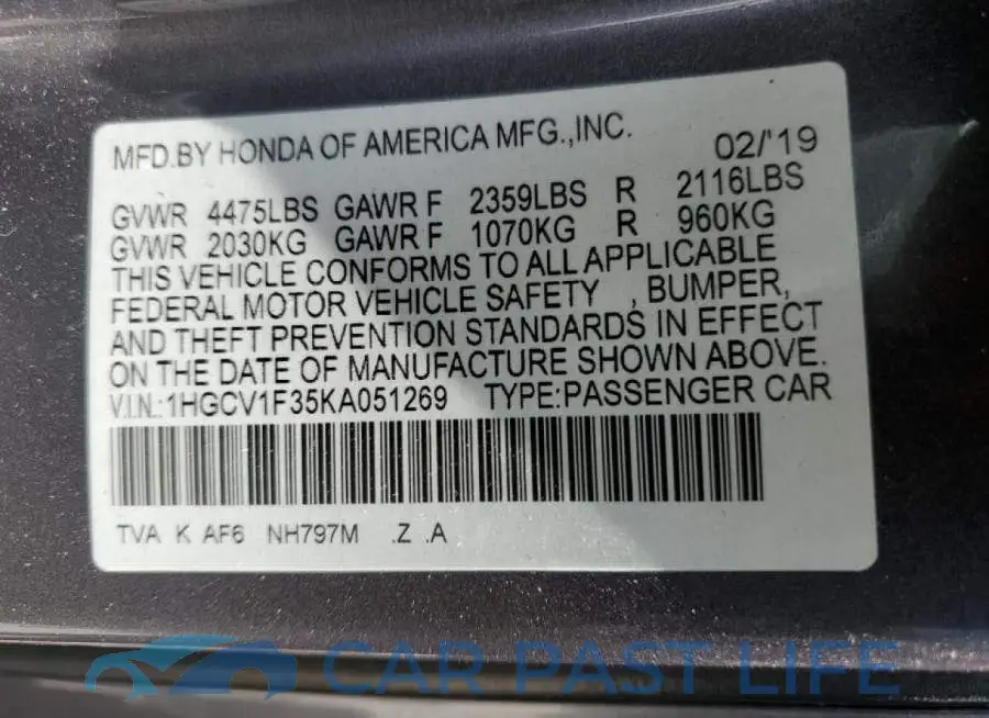 1HGCV1F35KA051269# 10
