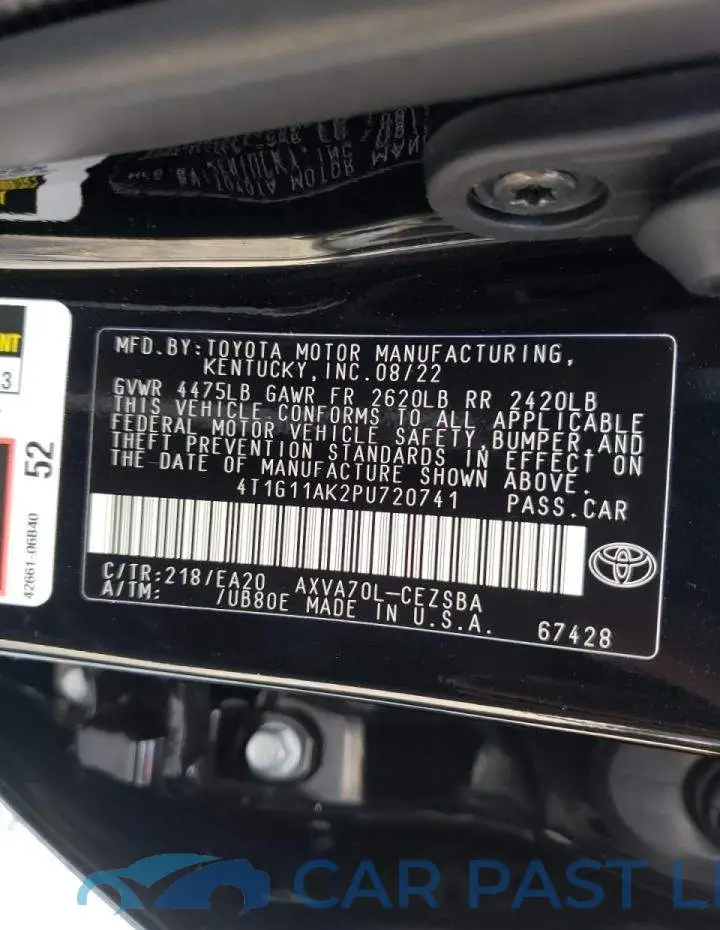 4T1G11AK2PU720741# 10