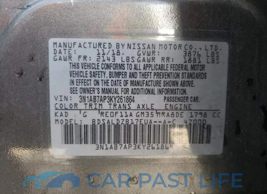 3N1AB7AP3KY261864# 10
