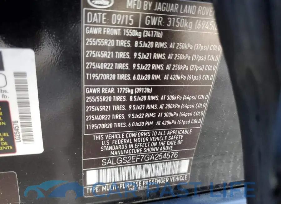 SALGS2EF7GA254576# 10