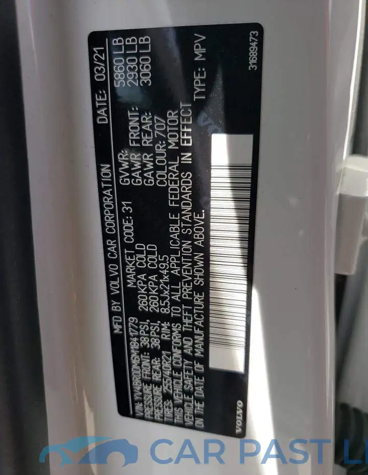 YV4BR0DM6M1841779# 10