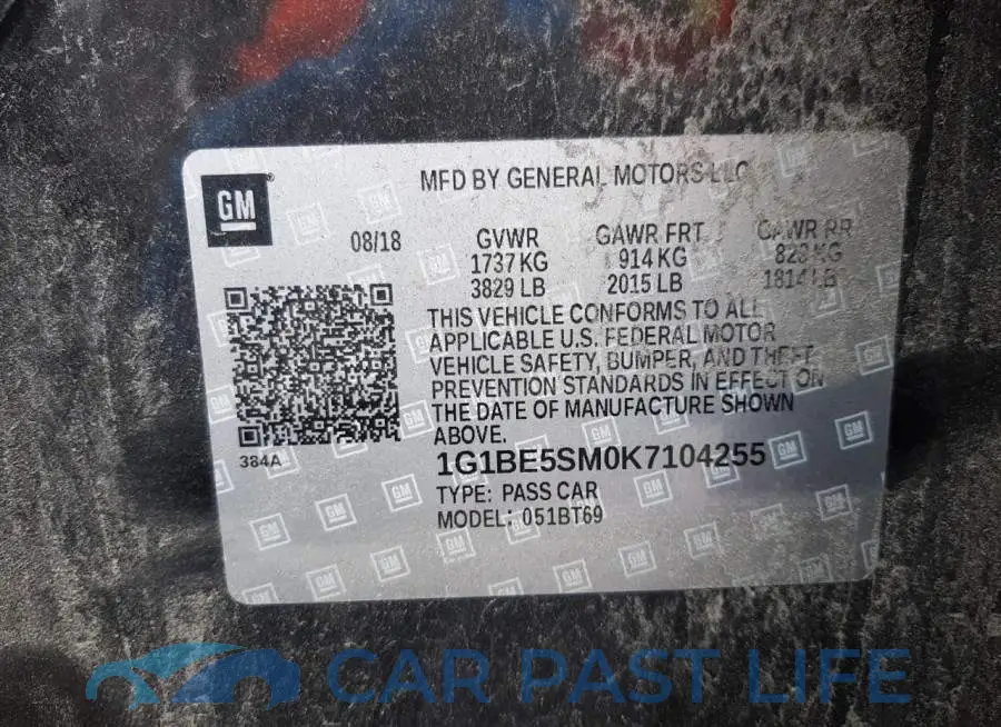 1G1BE5SM0K7104255# 10
