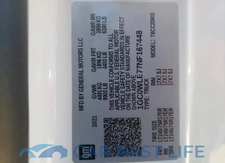 1GC0WLE77NF167448# 10
