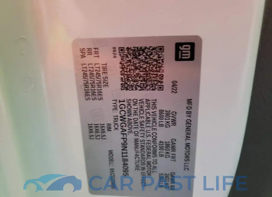 1GCWGAFP9N1184095# 10