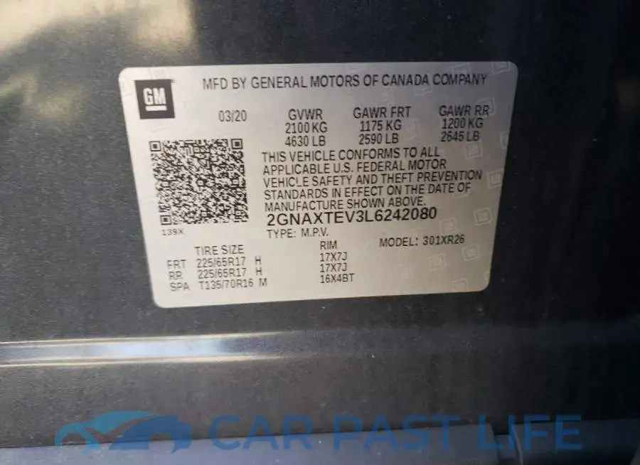 2GNAXTEV3L6242080# 10