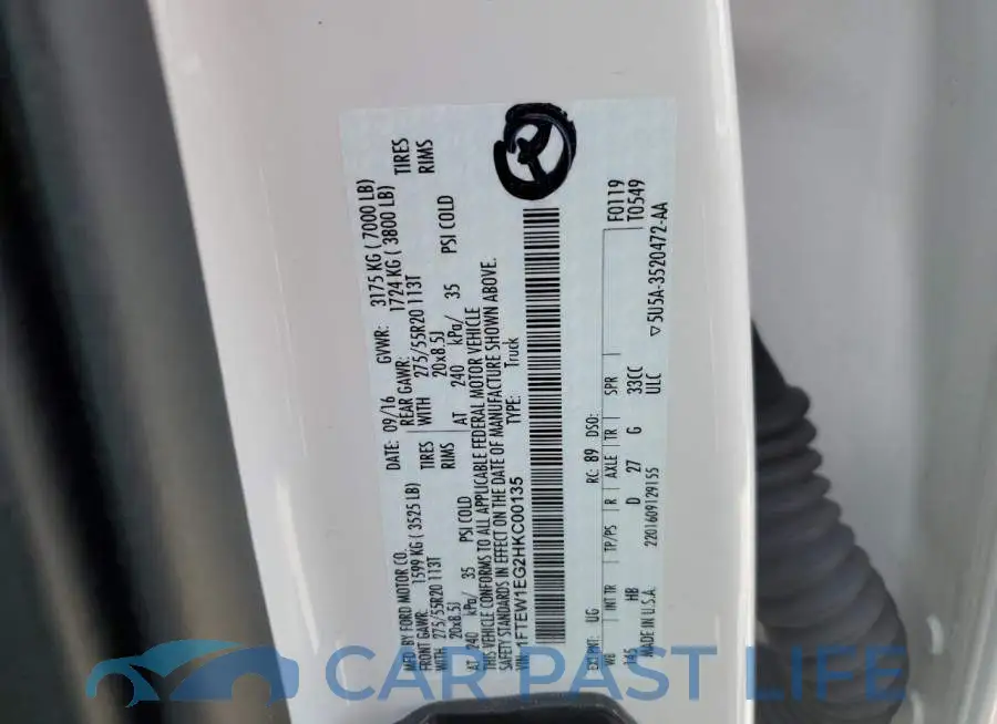 1FTEW1EG2HKC00135# 10