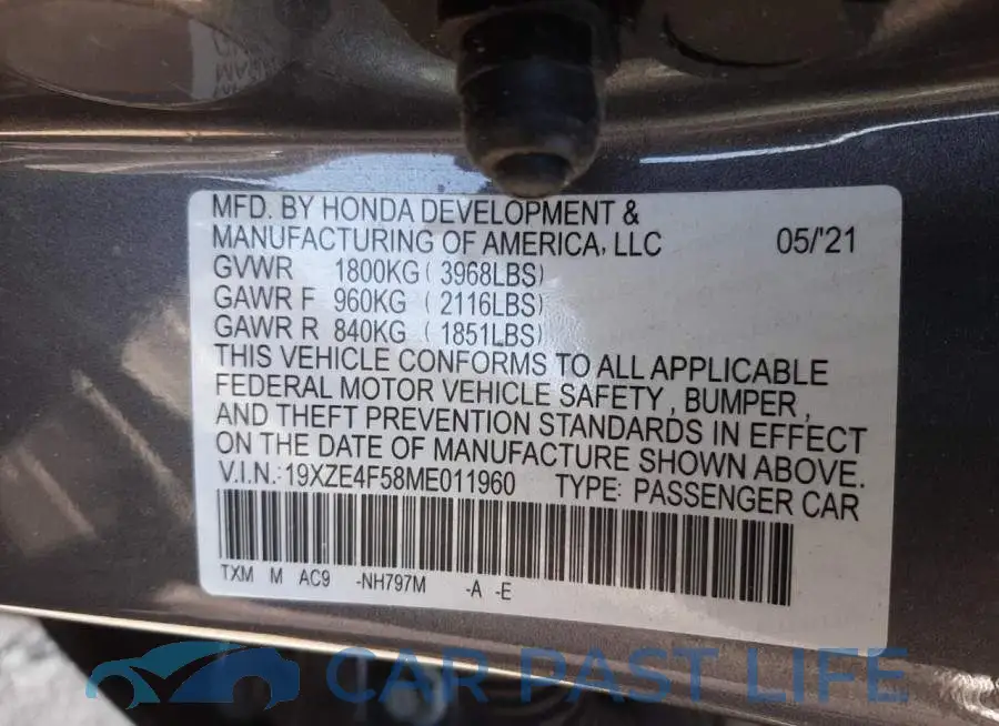 19XZE4F58ME011960# 10