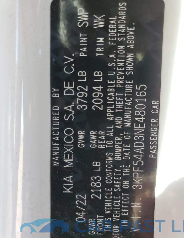 3KPF54AD3NE480165# 10