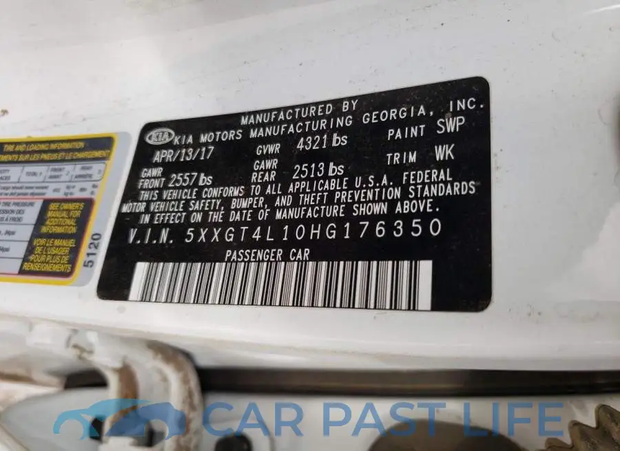 5XXGT4L10HG176350# 10