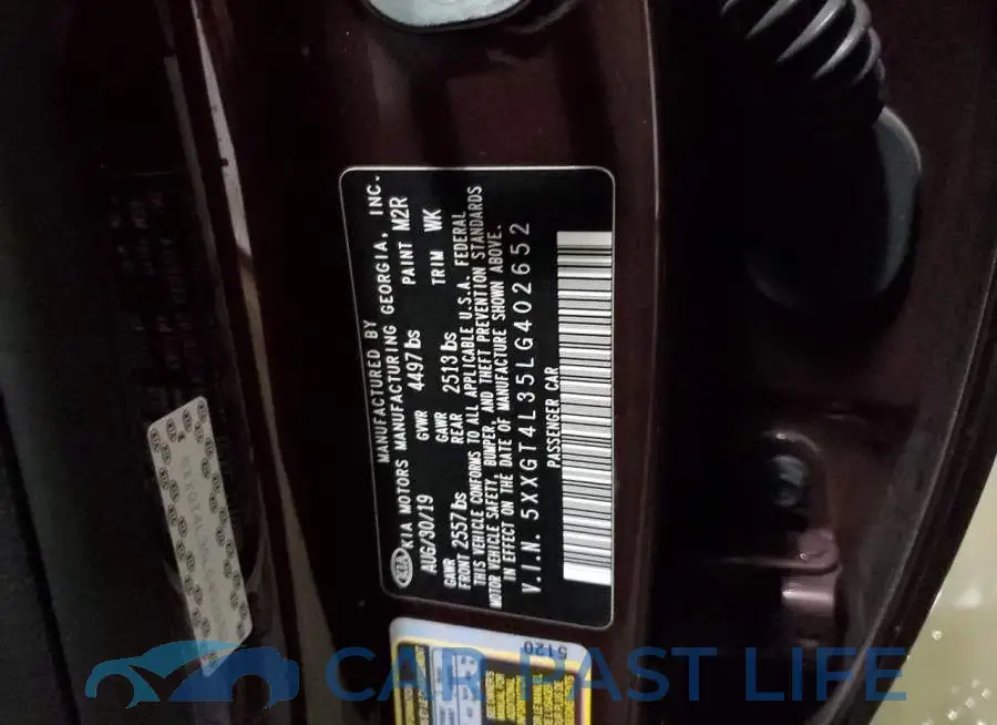 5XXGT4L35LG402652# 10