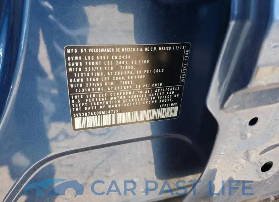 3VV2B7AX0KM047991# 10
