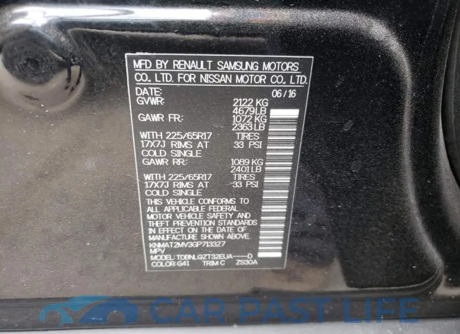 KNMAT2MV3GP713327# 13