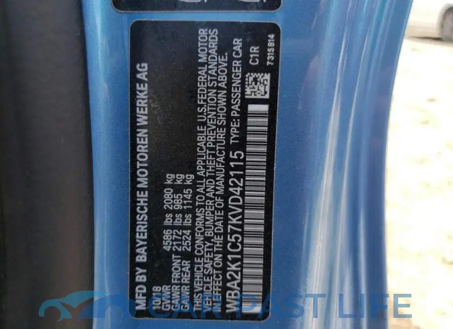 WBA2K1C57KVD42115# 10