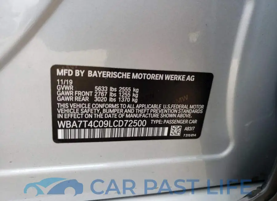WBA7T4C09LCD72500# 10