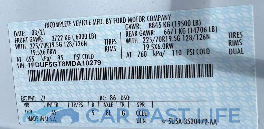 1FDUF5GT8MDA10279# 10