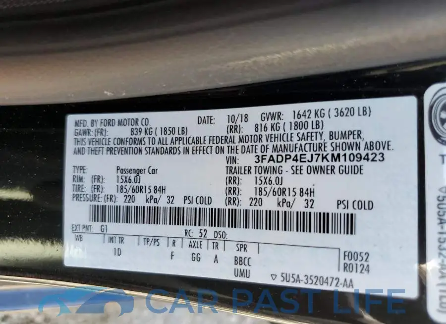 3FADP4EJ7KM109423# 10
