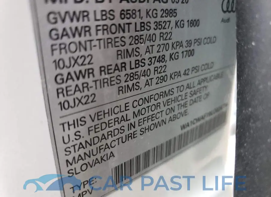 WA1CWAF19LD024774# 10