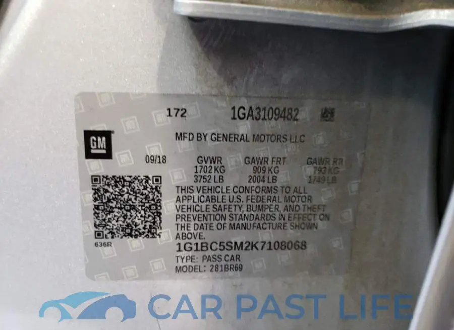1G1BC5SM2K7108068# 10
