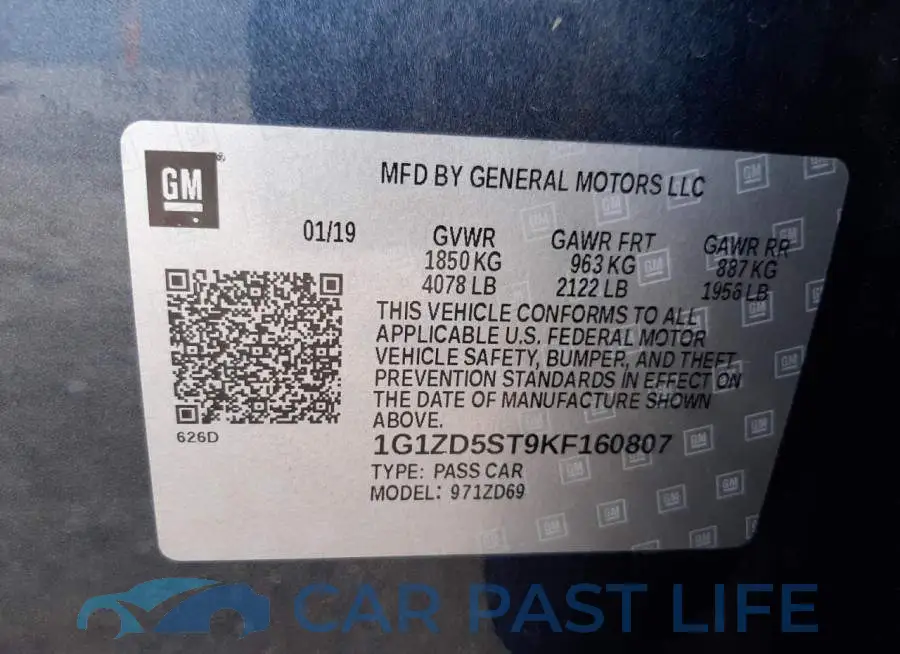 1G1ZD5ST9KF160807# 10