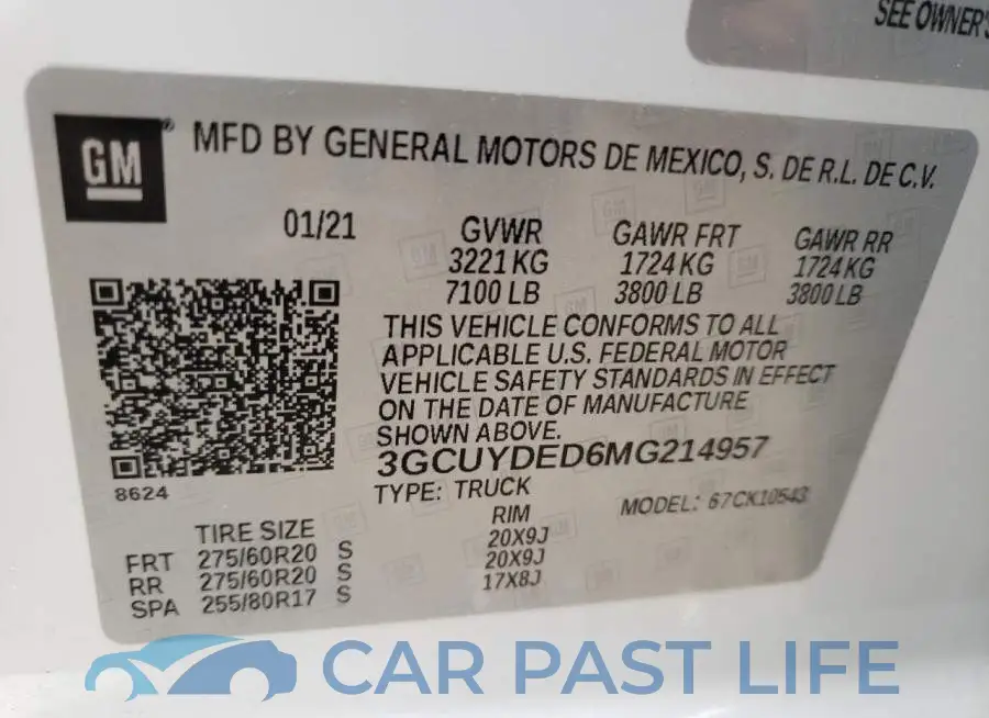 3GCUYDED6MG214957# 10