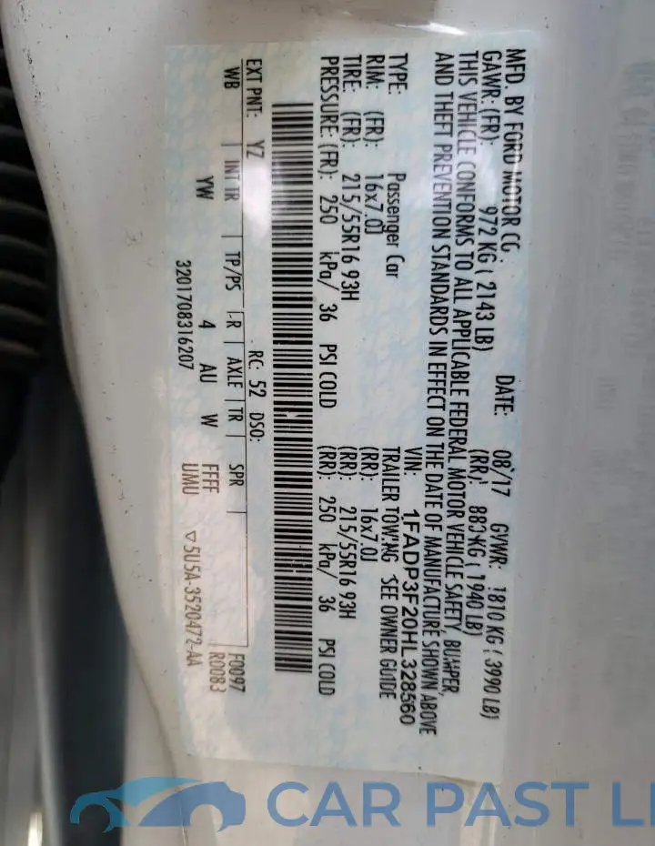 1FADP3F20HL328560# 10