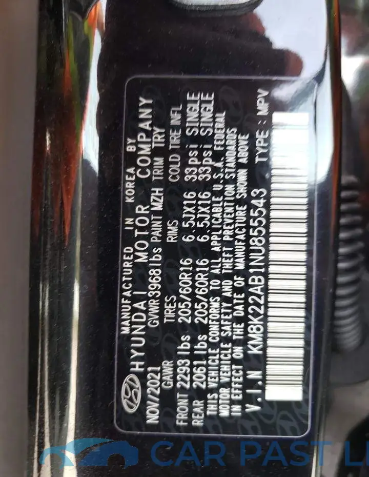KM8K22AB1NU855543# 10