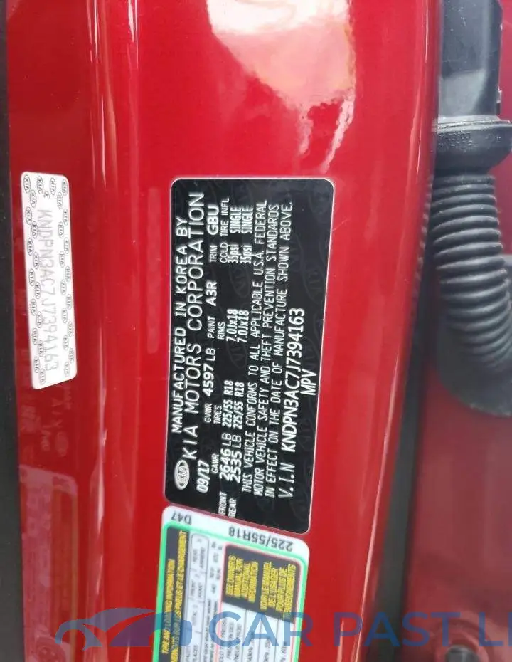 KNDPN3AC7J7394163# 10